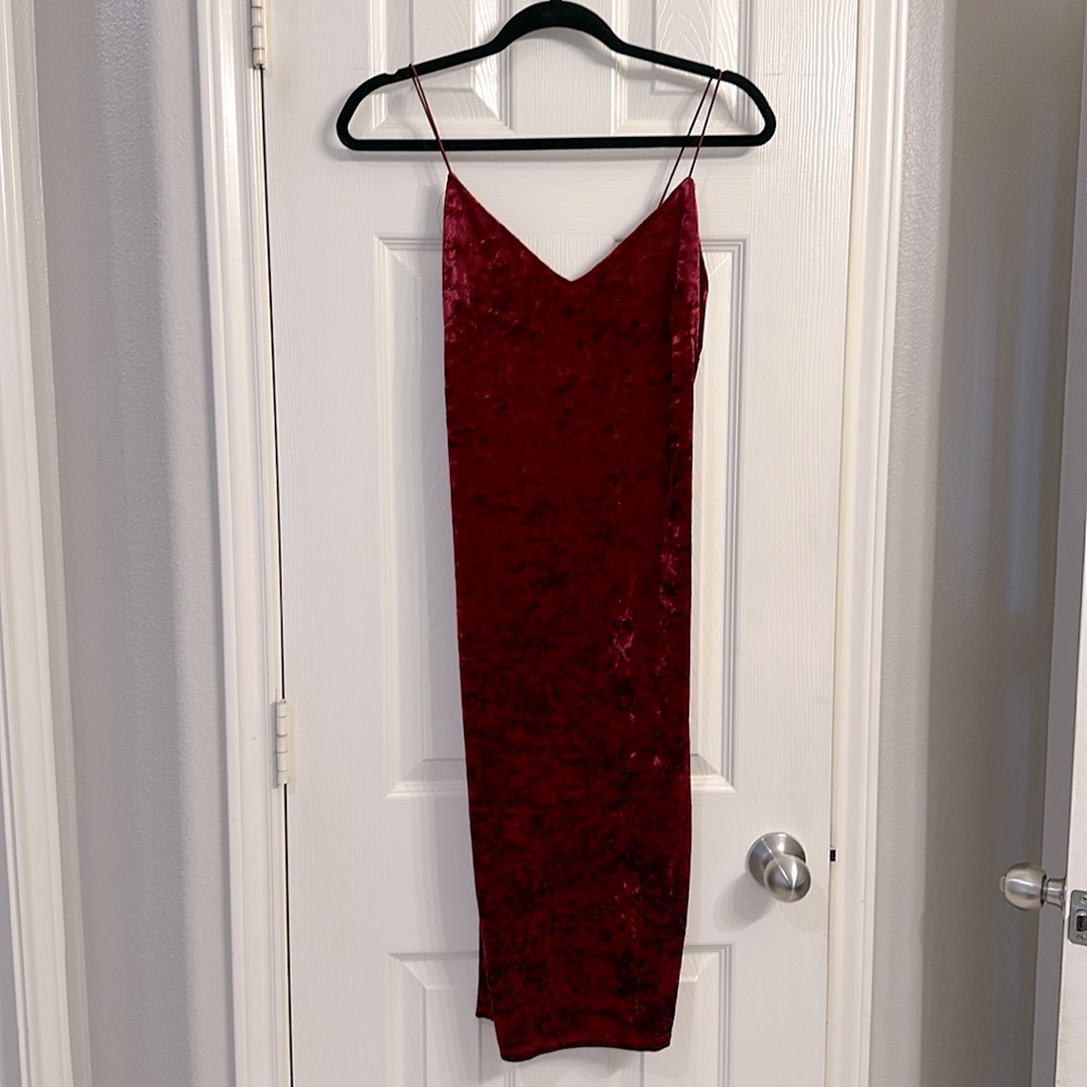 Red velvet dress